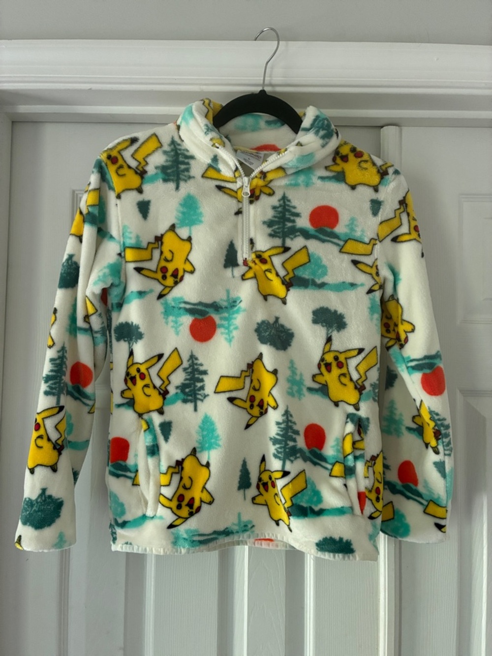 Pokemon White & Yellow Pikachu Fleece Hoodie